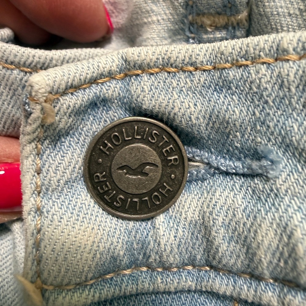Hollister Vintage Boyfriend Jeans Wms 3 /W26 Light Blue Distressed Ripped Denim - Picture 3 of 11